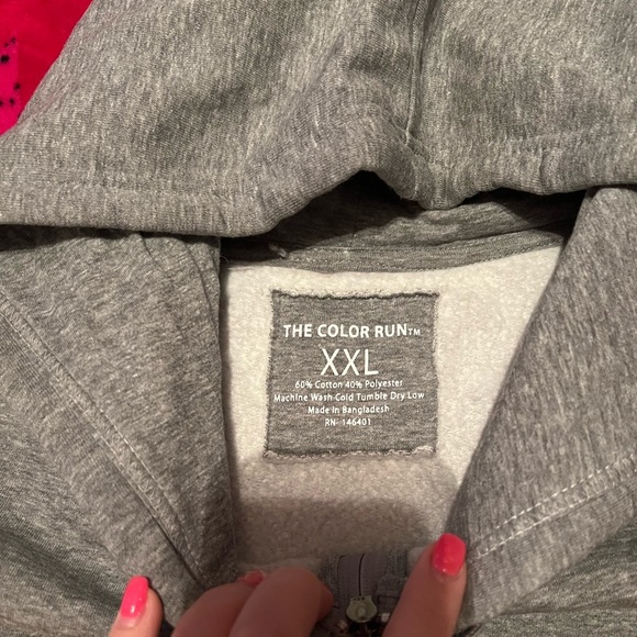 “THE COLOR RUN” plus size sip up hoodie - Picture 4 of 6